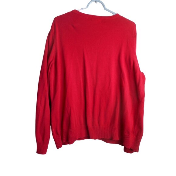 Studio Works Womens Red Button Front Cardigan Knit Long Sleeve Cotton Size 2X - Picture 2 of 7